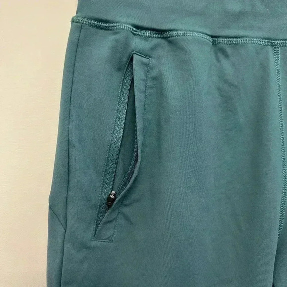 Alphalete Tapered  Leg Ribbed Be More Hem Joggers Sweatpants Teal Blue Green XS - Picture 6 of 12